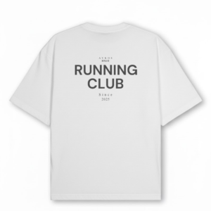 Home aykos running club black heavyweight oversized tee